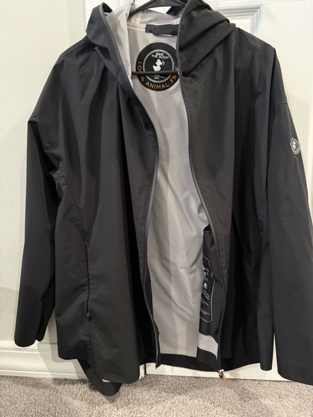 Save the duck Black Hooded Shell rain Jacket - Picture 4 of 10